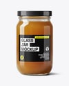 Glass Jar with Beef Bone Broth Mockup
