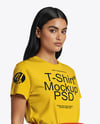 Woman Wearing T-Shirt with Fanny Pack Mockup