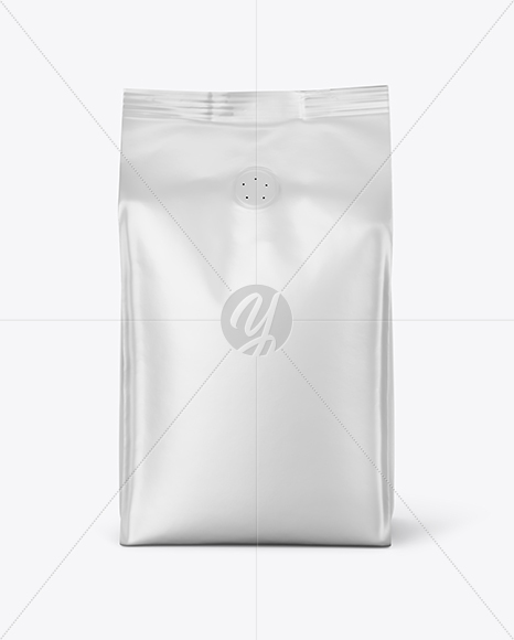 Matte Coffee Bag with Valve Mockup