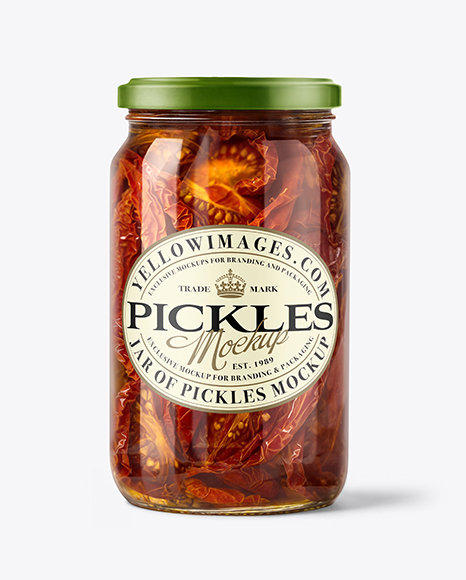 Clear Glass Jar with Sun Dried Tomatoes Mockup - Tomato paste mockup