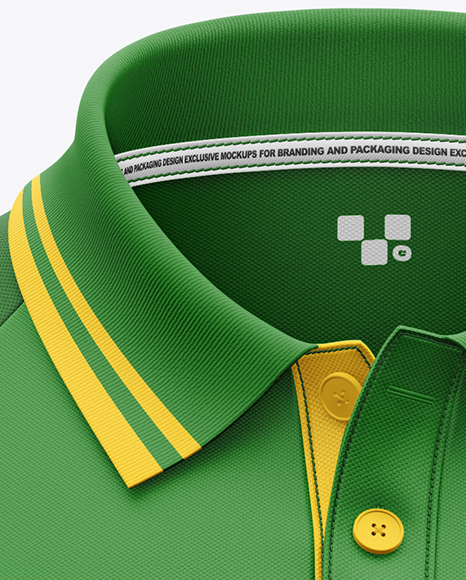 Men's Long Sleeve Raglan Polo Mockup