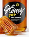 Glass Jar with Wildflower Honey Mockup