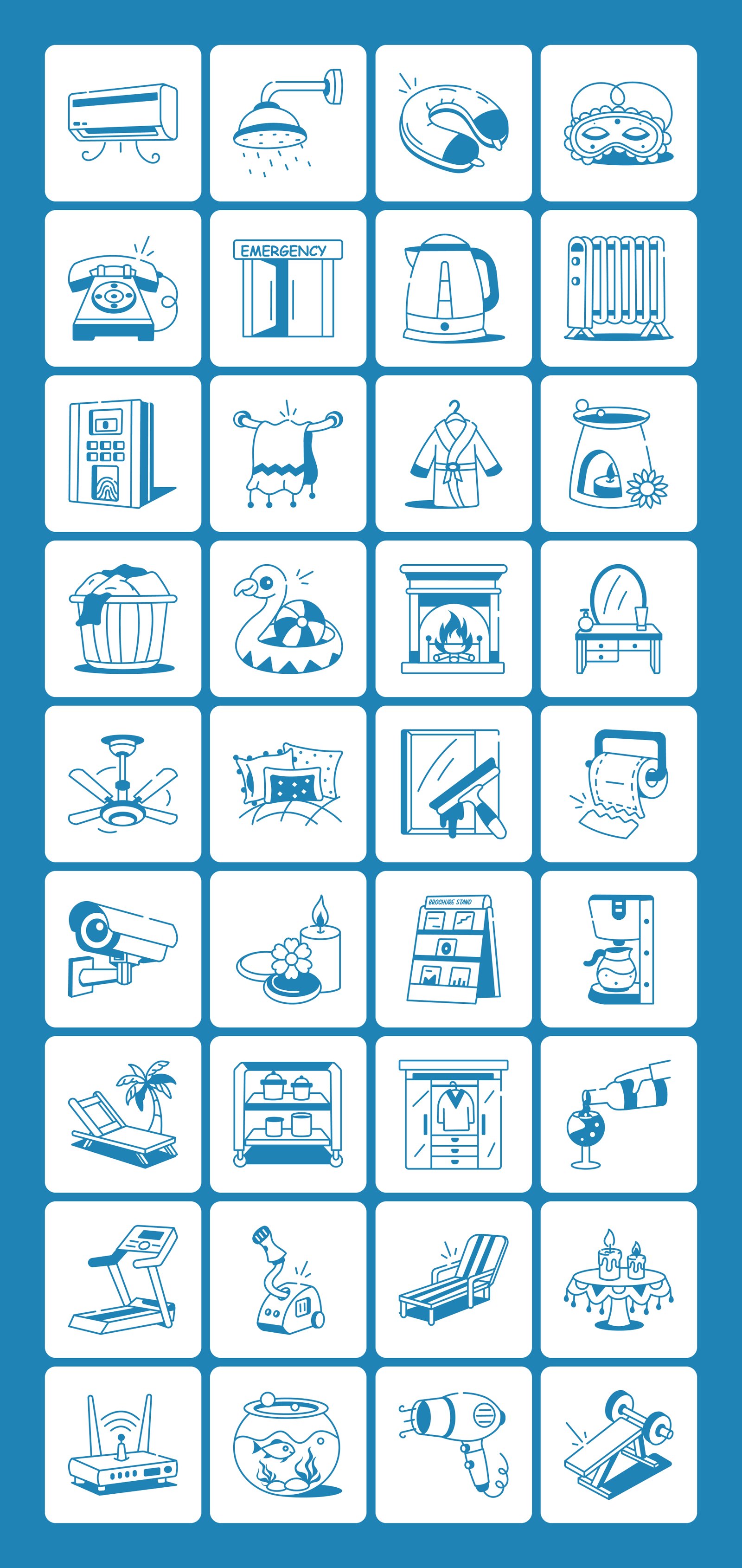 Hotel Doodle Icon Collection