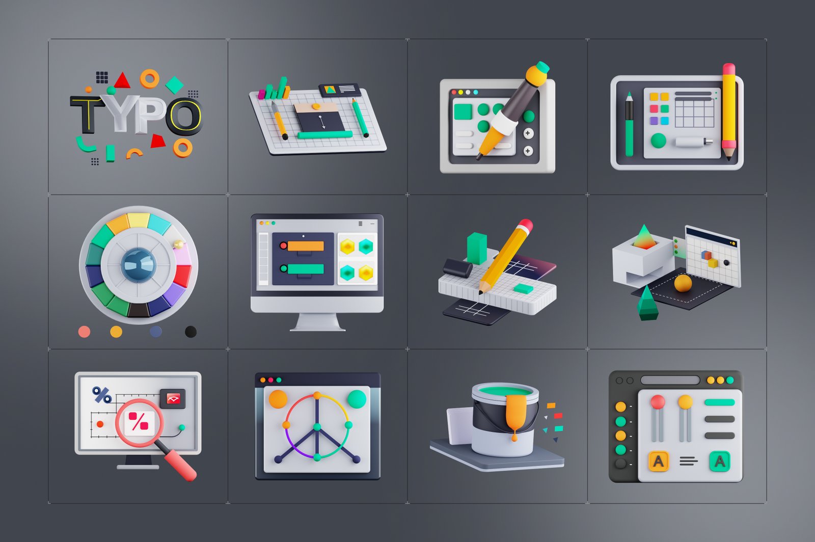 Graphic Design 3d Render