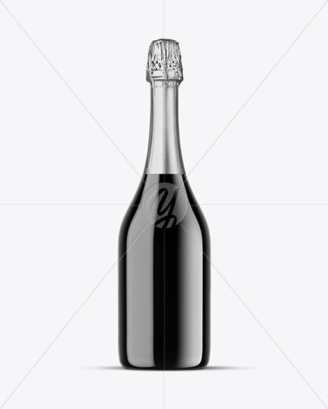Dark Glass Champagne Bottle Mockup