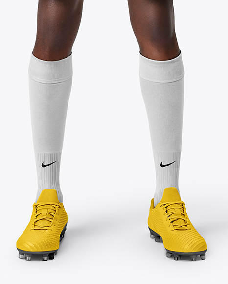 Man with Afro Hairstyle Wearing Full Soccer Kit Mockup