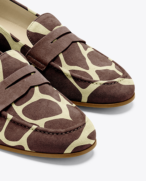 Pair of Suede Loafers Mockup