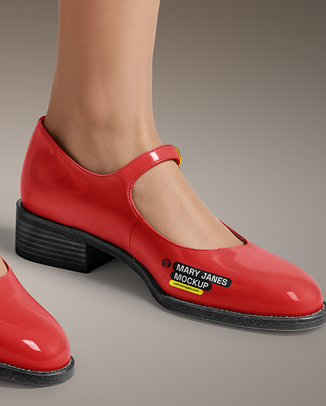 Mary Janes on Woman's Legs with Dress Mockup