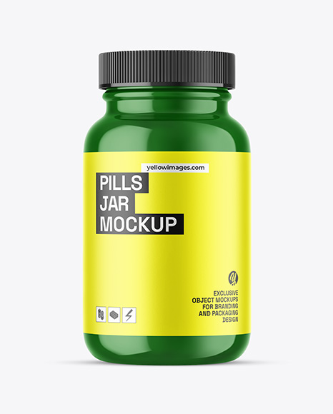 Glossy Plastic Pill Jar Mockup - Packaging mockups