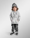 Boy Wearing a Hoodie and Beanie Hat Mockup