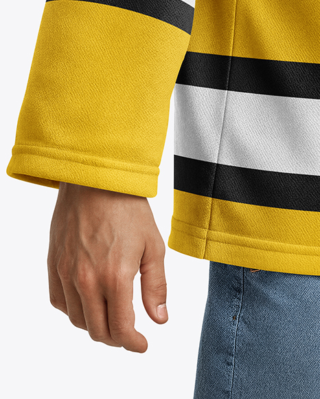 Man Wearing Ice Hockey Jersey Mockup