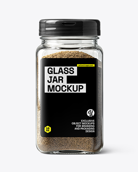 Square Spice Jar with Grounded Black Pepper Mockup - Black sweater mockup