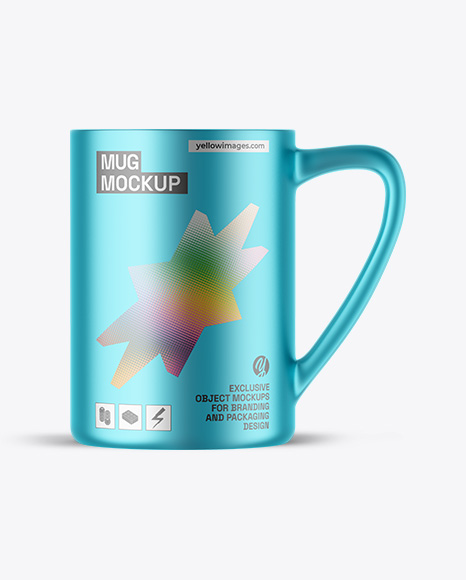 Matte Metallic Mug Mockup - Frosted mug mockup