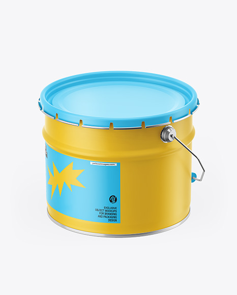 Matte Tin Can w/ Metallic Handle Mockup