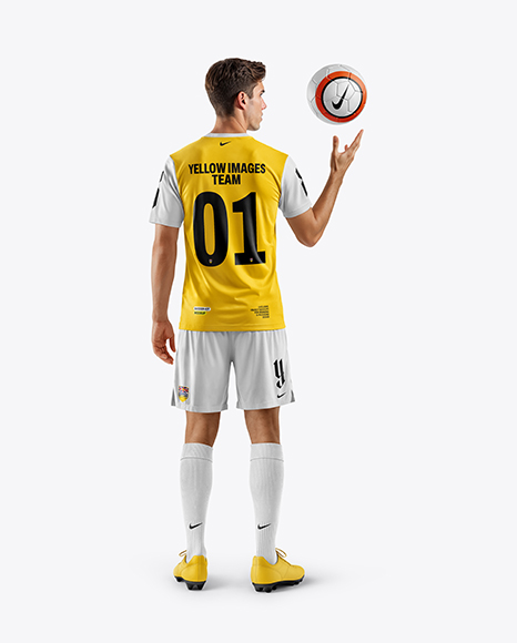 Soccer Player Wearing Jersey and Shorts Mockup - Football+Ball+Photoshop+Template+Hockey+Jersey+Jersey+Jersey+Design
