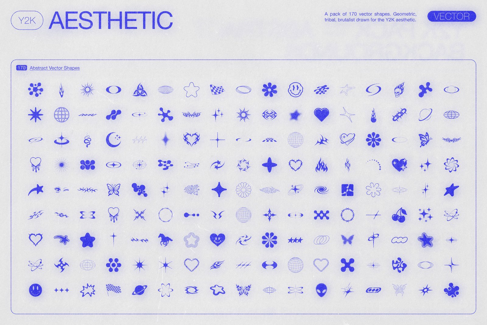 170 Y2K Vector Shapes and Design Elements Pack Vol. 1