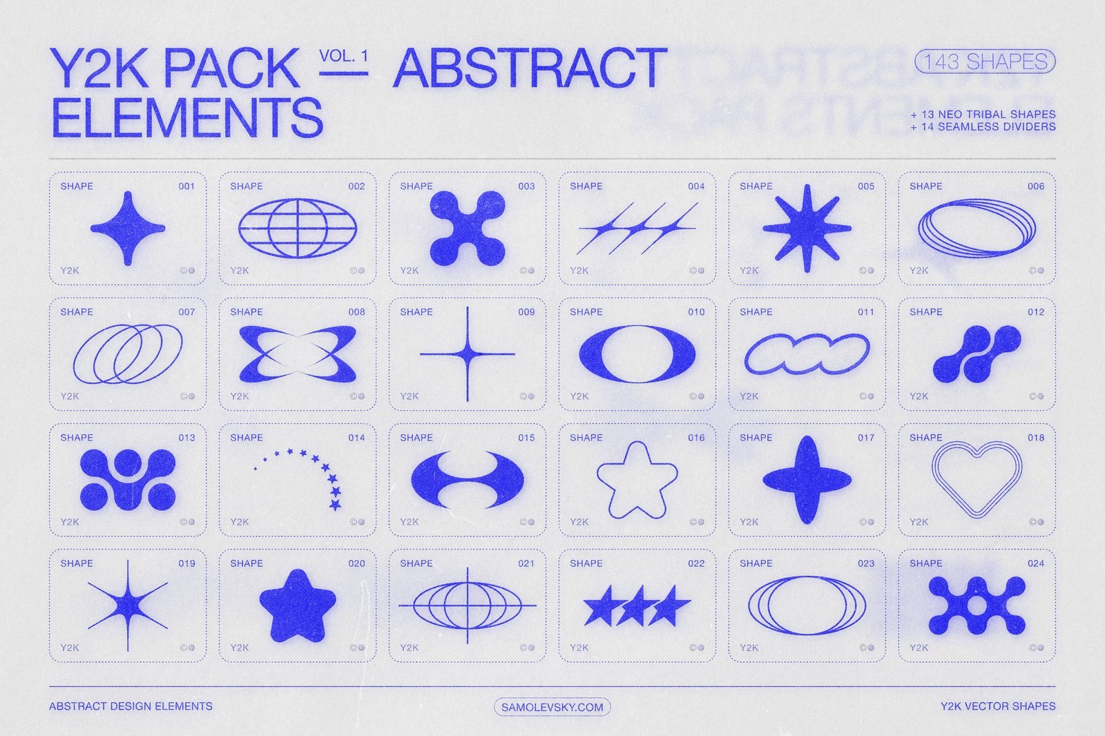 170 Y2K Vector Shapes and Design Elements Pack Vol. 1