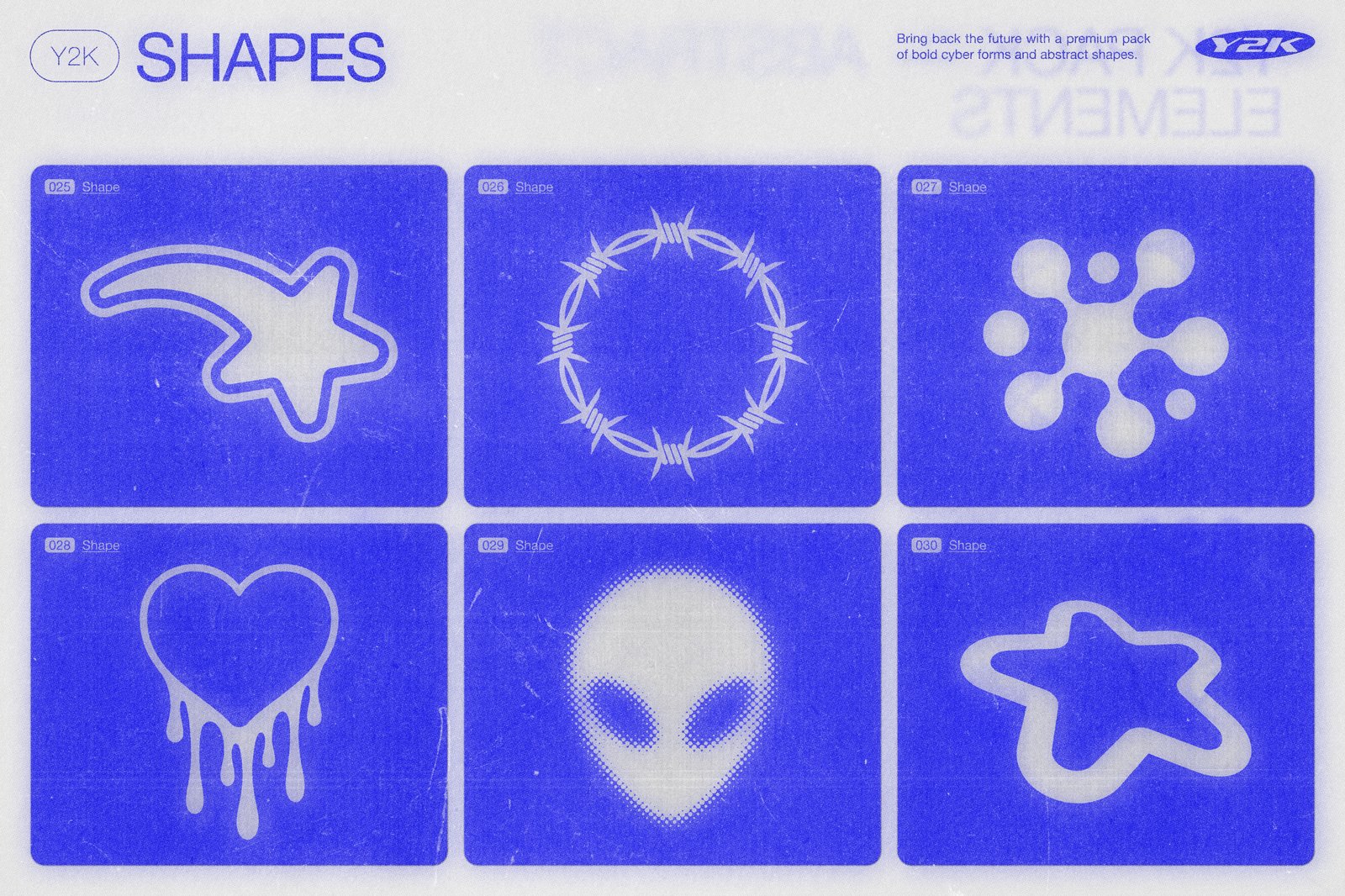 170 Y2K Vector Shapes and Design Elements Pack Vol. 1