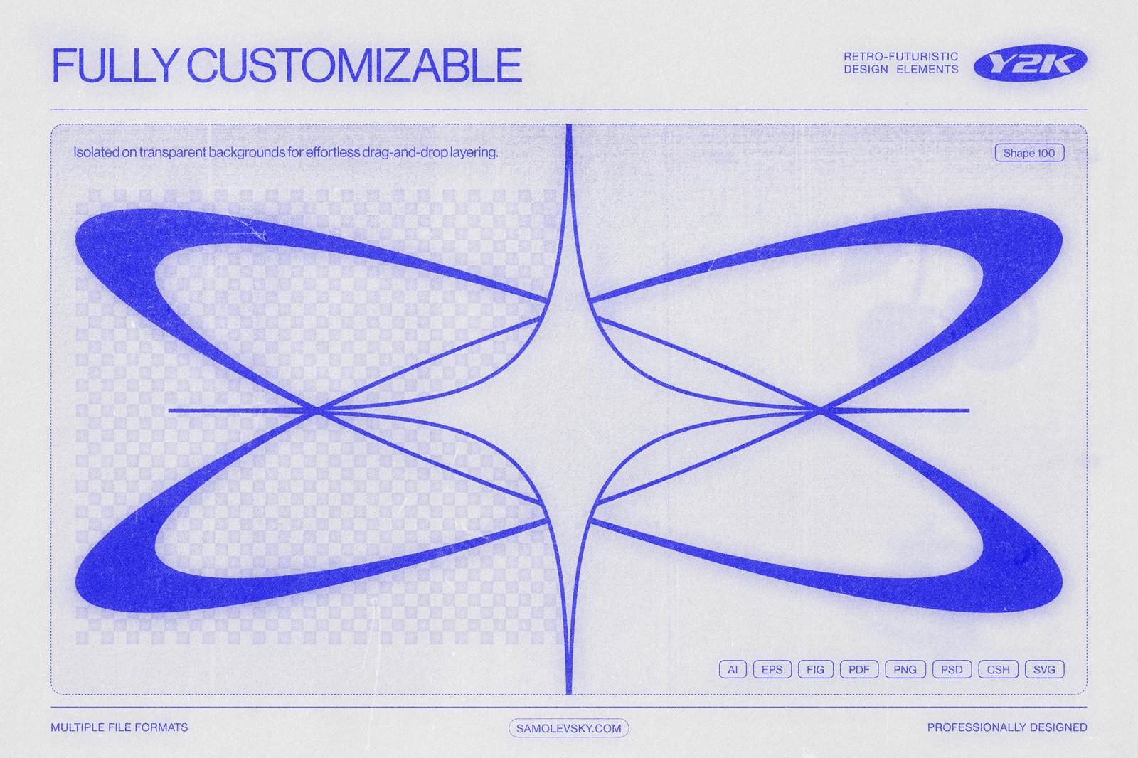 170 Y2K Vector Shapes and Design Elements Pack Vol. 1