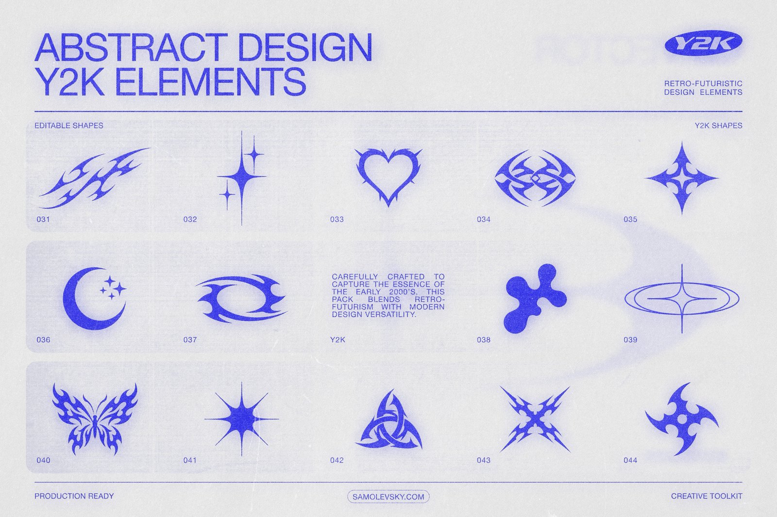 170 Y2K Vector Shapes and Design Elements Pack Vol. 1