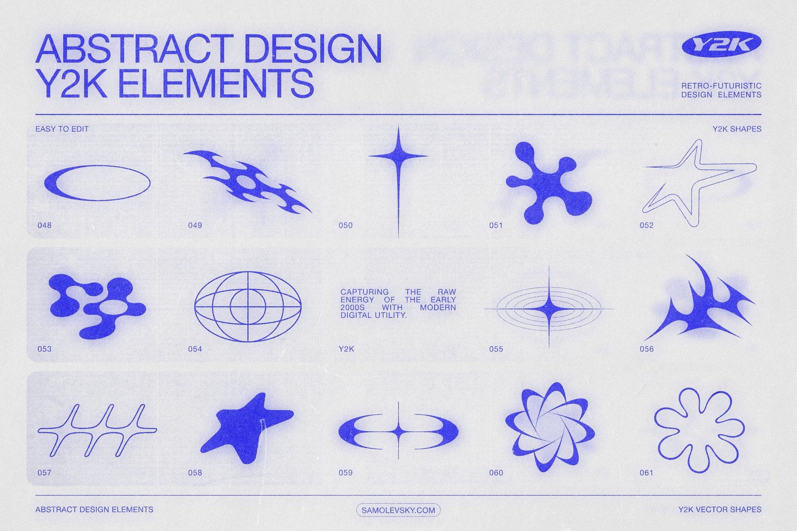 170 Y2K Vector Shapes and Design Elements Pack Vol. 1