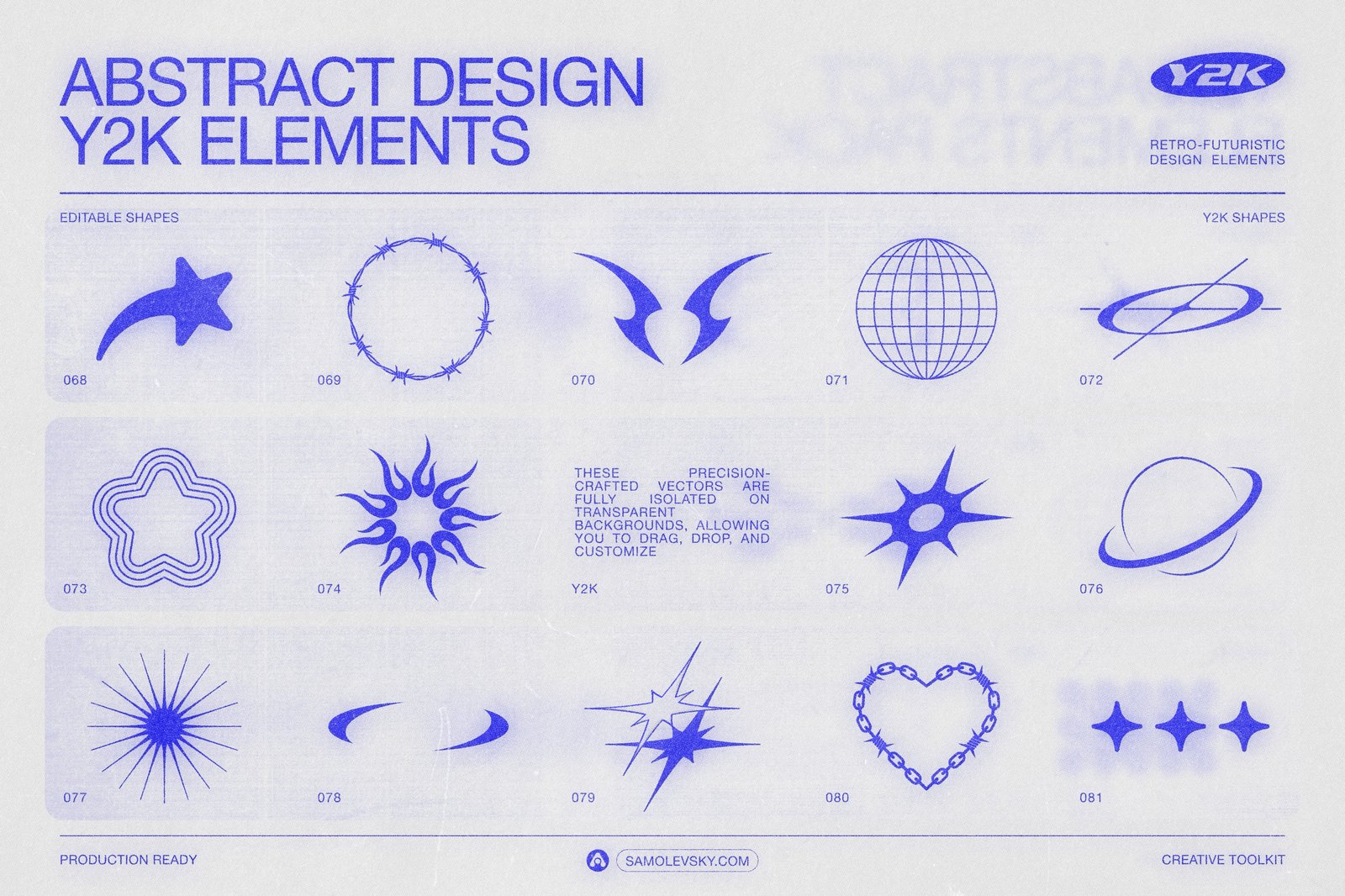 170 Y2K Vector Shapes and Design Elements Pack Vol. 1