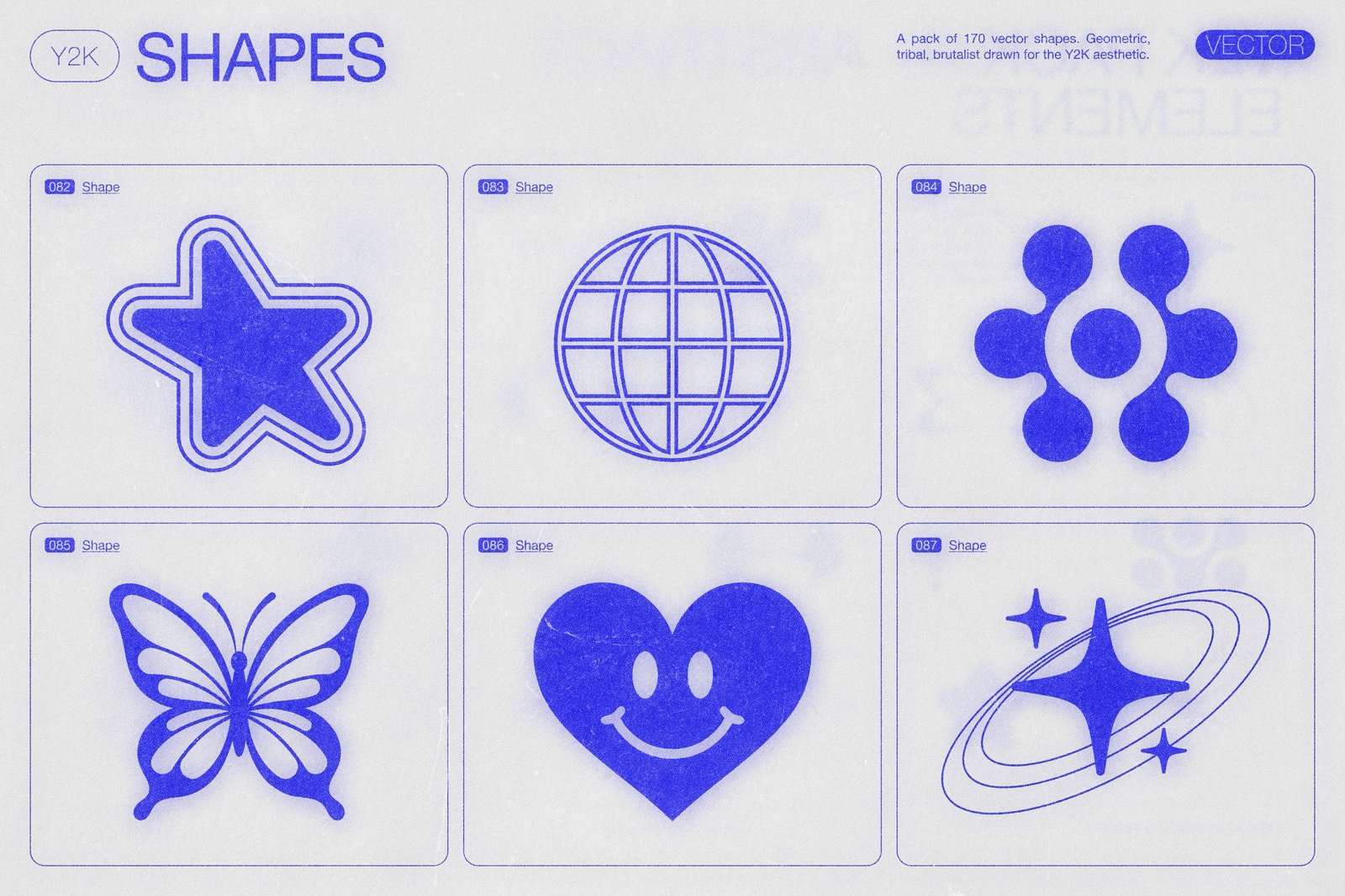 170 Y2K Vector Shapes and Design Elements Pack Vol. 1