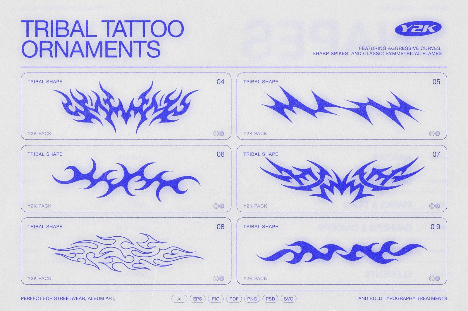 170 Y2K Vector Shapes and Design Elements Pack Vol. 1