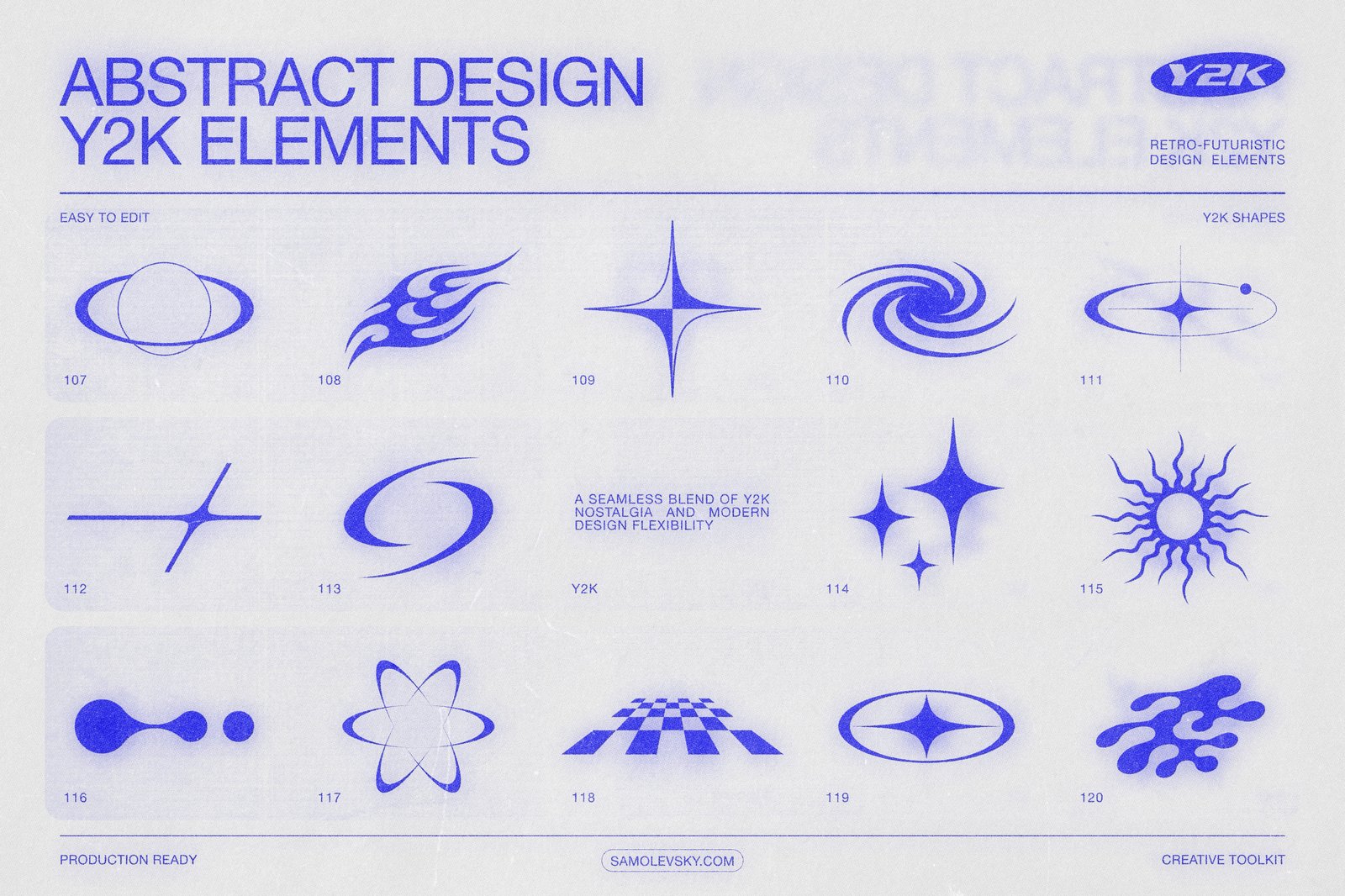 170 Y2K Vector Shapes and Design Elements Pack Vol. 1