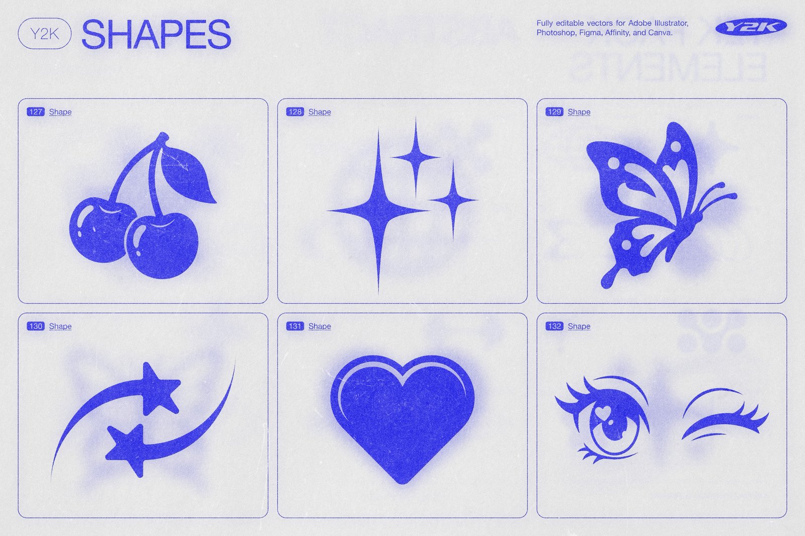 170 Y2K Vector Shapes and Design Elements Pack Vol. 1