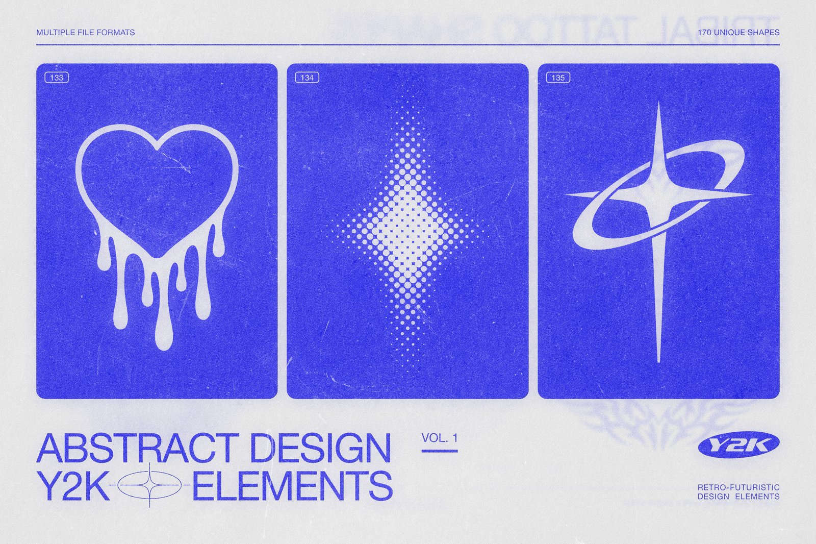 170 Y2K Vector Shapes and Design Elements Pack Vol. 1