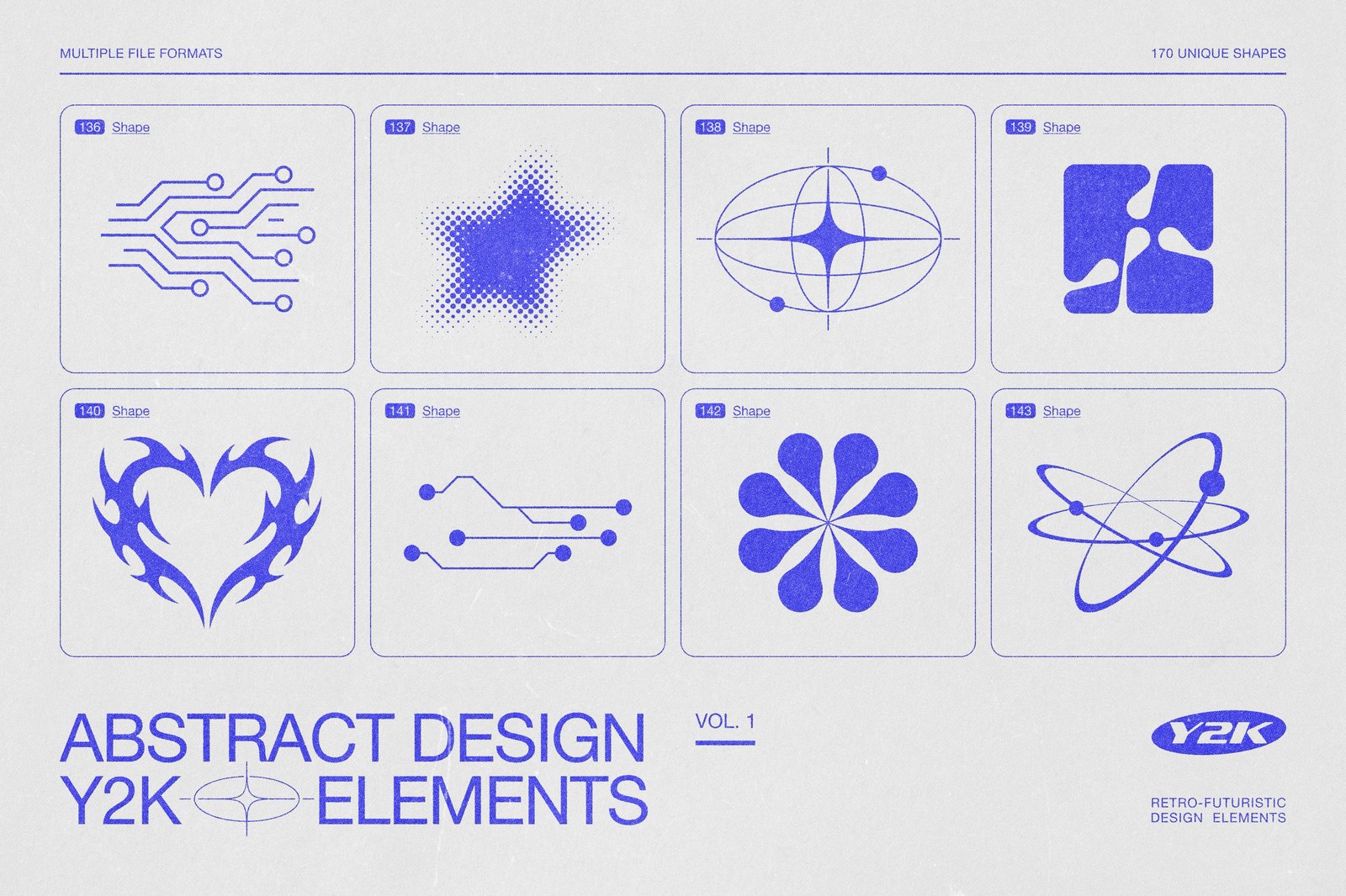 170 Y2K Vector Shapes and Design Elements Pack Vol. 1