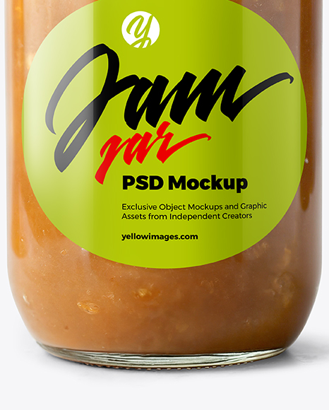 Clear Glass Jar with Apple Butter Mockup