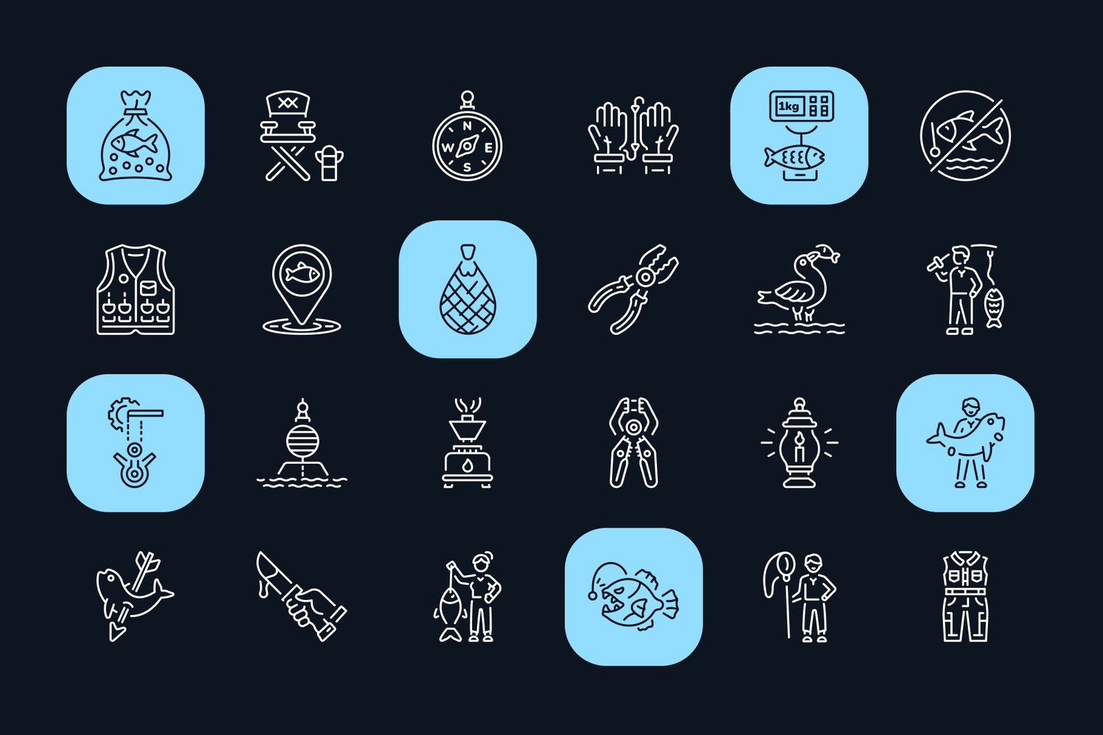 Fishing Icon Art Set