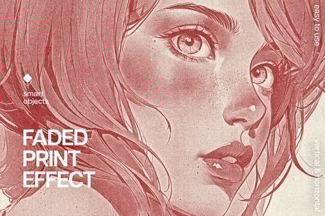 Faded Print Photo Effect - Graphic Design Assets