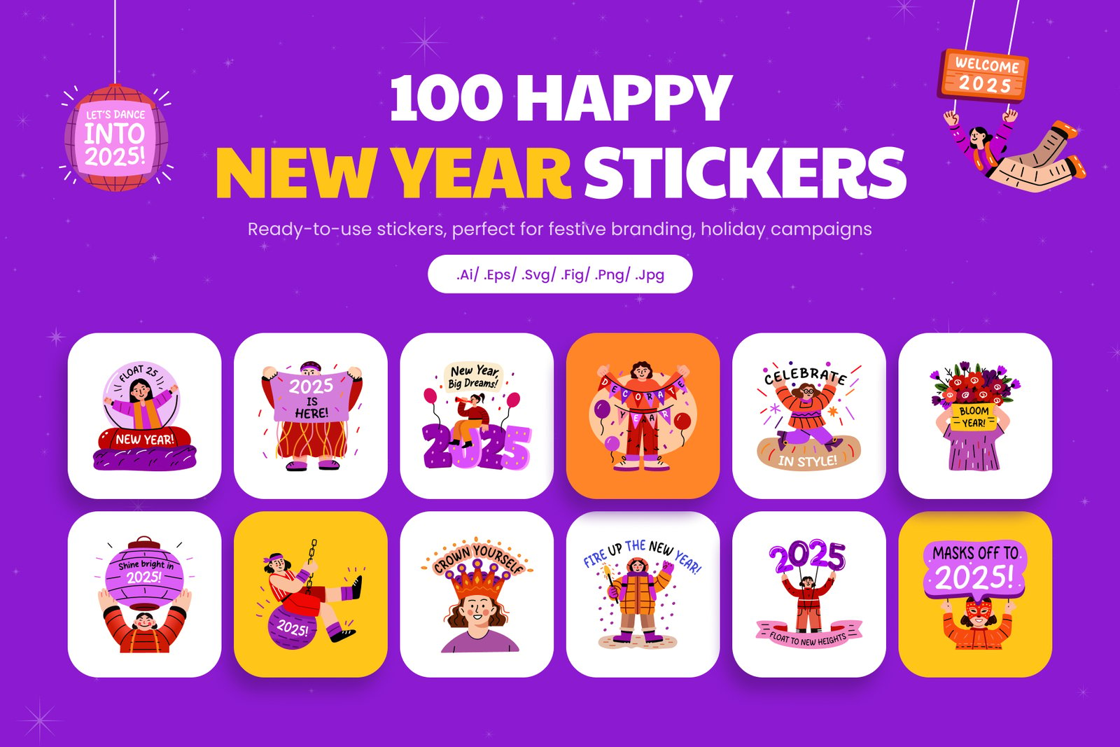 New Year Stickers Collection