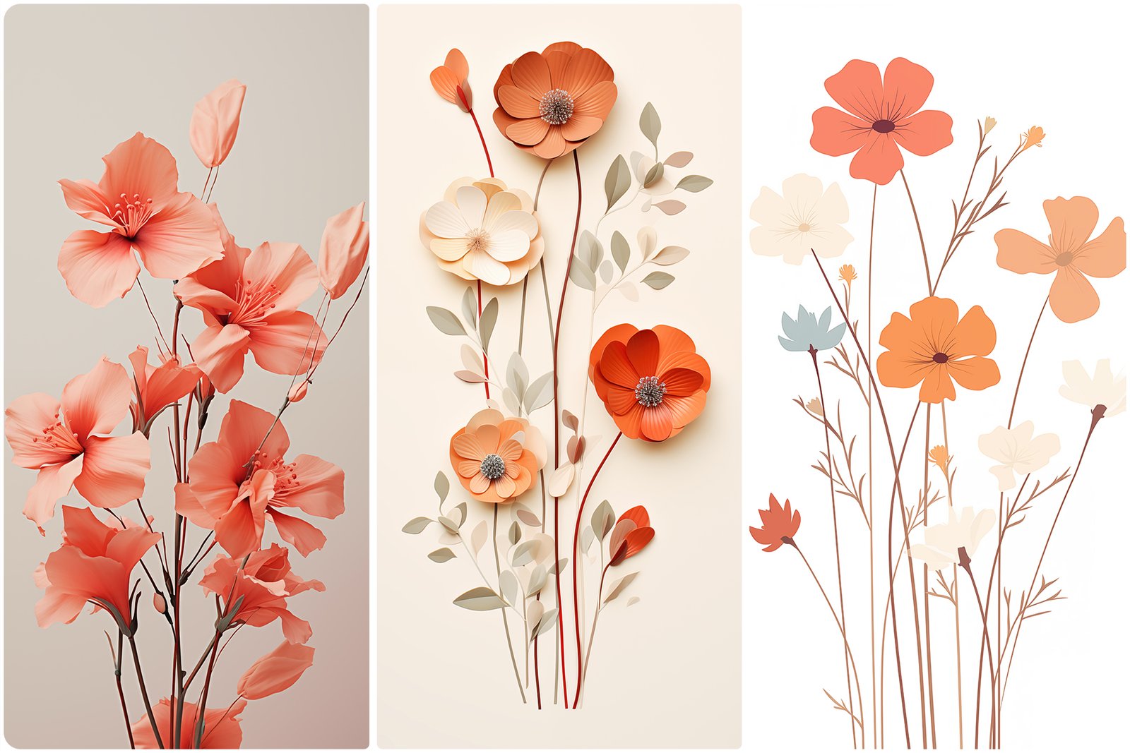 120 Flowers Poster Illustration Backgrounds