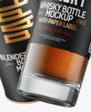 Tall Whiskey Bottle with Tube Mockup