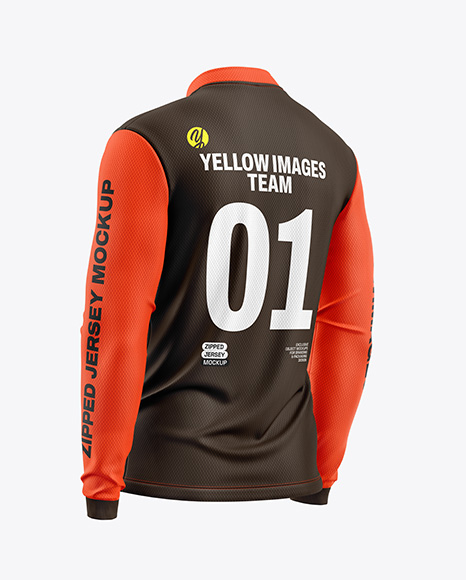 Mesh Jersey Mockup - Back Half Side View - Realistic jersey mockup