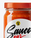 Glass Jar with Marinara Sauce Mockup