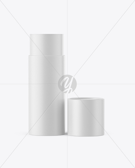 Opened Matte Paper Tube Mockup