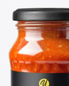 Clear Glass Jar with Marinara Sauce Mockup
