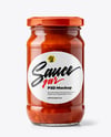 Clear Glass Jar with Tomato Salsa Mockup