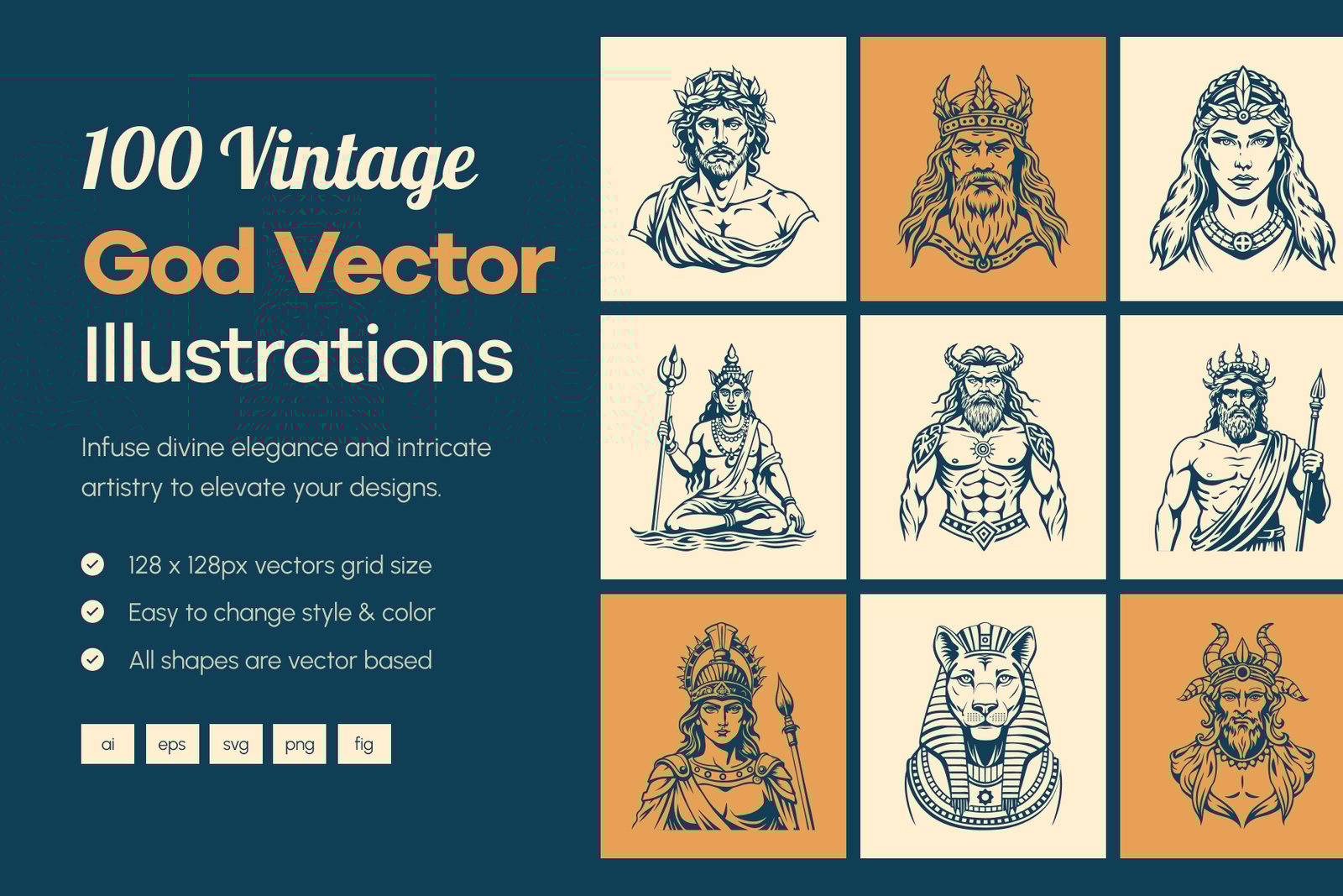 Vintage God Vector Illustration