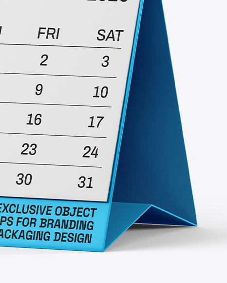 12 Months Desk Tent Calendar Mockup – Half Side View
