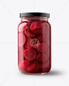 Clear Glass Jar with Pickled Beets Mockup