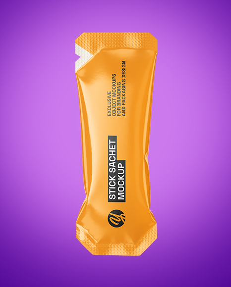 Glossy Stick Sachet Mockup