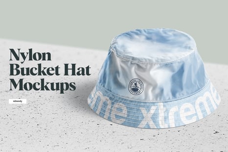 Nylon Bucket Hat Mockups - Apparel Mockups