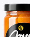 Glass Jar with Apricot Preserves Mockup