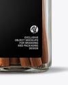 Square Glass Jar with Cinnamon Sticks Mockup